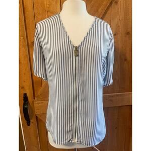 MK Michael Kors Women's Large Top Fits like Medium EUC Zip Blouse